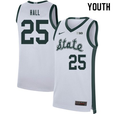 Youth Malik Hall Michigan State Spartans #25 Nike NCAA Retro White Authentic College Stitched Basketball Jersey SL50V08SS